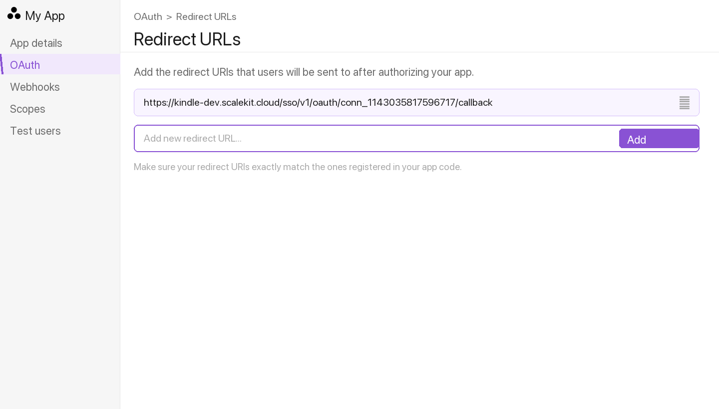 Add redirect URL in Asana Developer Console