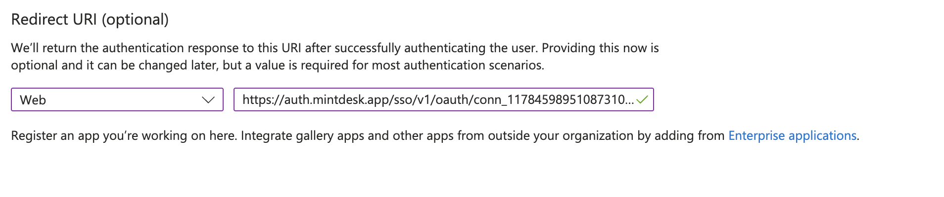 Paste the Scalekit redirect URI in Azure