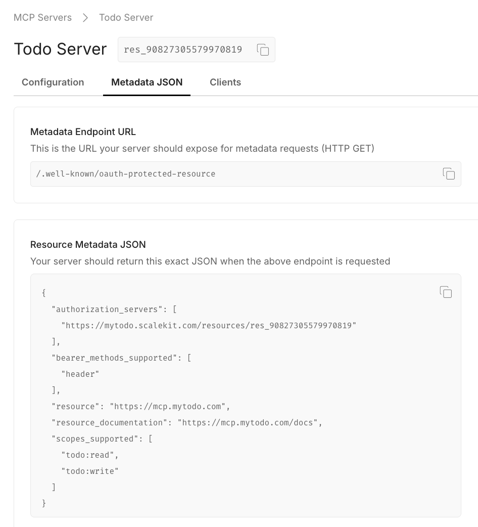 Resource Metadata Information